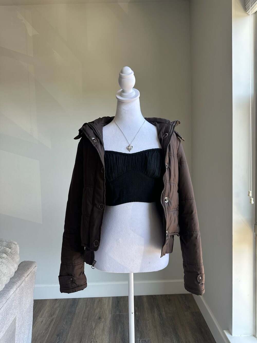 Y2K American Eagle Black Cropped Tube Top – Size XS